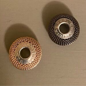 Chamilia URBAN LINKS Mesh Copper Asphalt Lot 2 Beads 2010-3026 2010-3027 NWOT